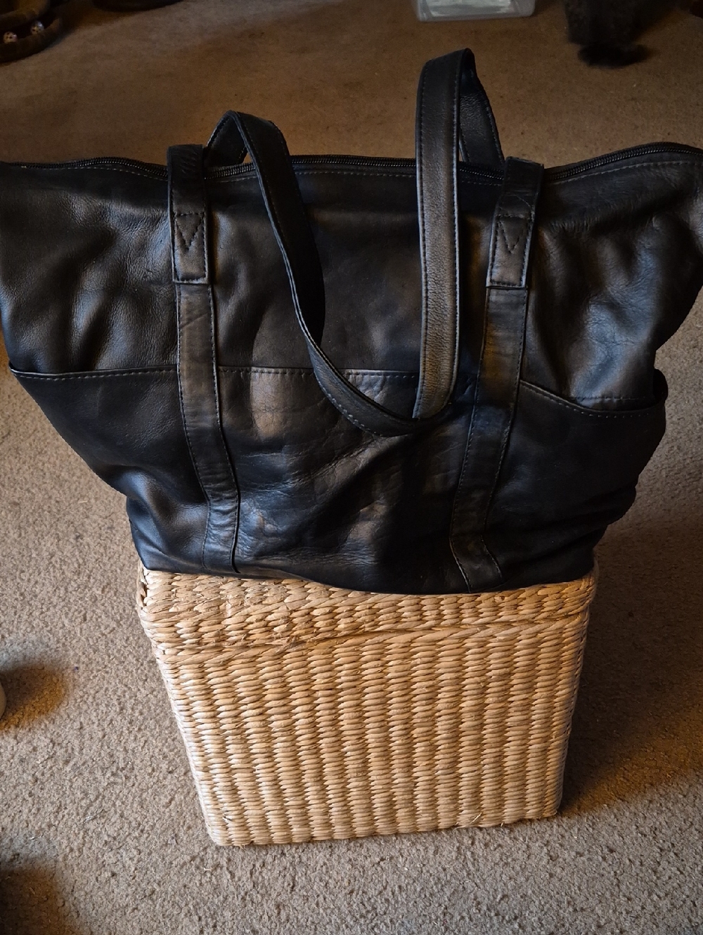 Wilsons Leather Black Leather Tote Bag - Women's Everyday Carry